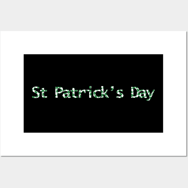 St Patricks Day Green Shamrocks Typography Wall Art by ellenhenryart